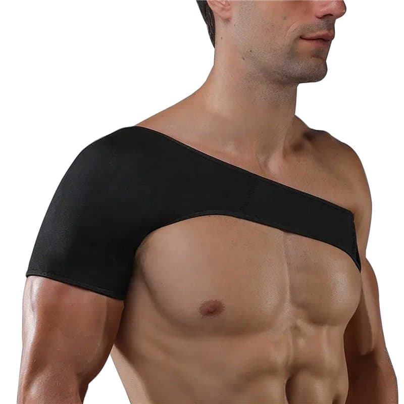 KAV Attelle d'épaule en néoprène, réglable et confortable pour soulager la douleur, taille unique, certifiée SGS, couleur noire,