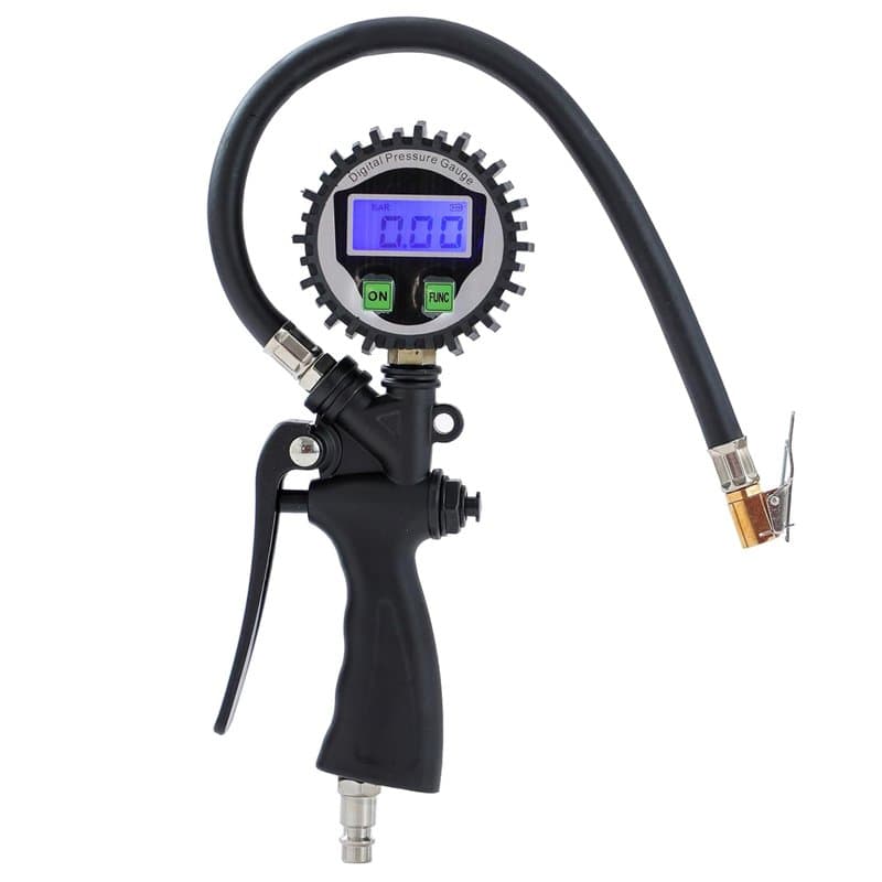 ORAZIO Manometre Pression Pneu Gonfleur Pneu Numérique avec Écran LCD, 230 PSI Pistolet de Gonflage de Pneu Compresseur à Air Ou