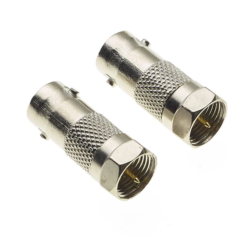 Adaptateur de Type F mâle vers BNC Femelle, Lot de 2 - Adaptateur de câble coaxial BNC mâle vers Femelle - F vers BNC mâle pour
