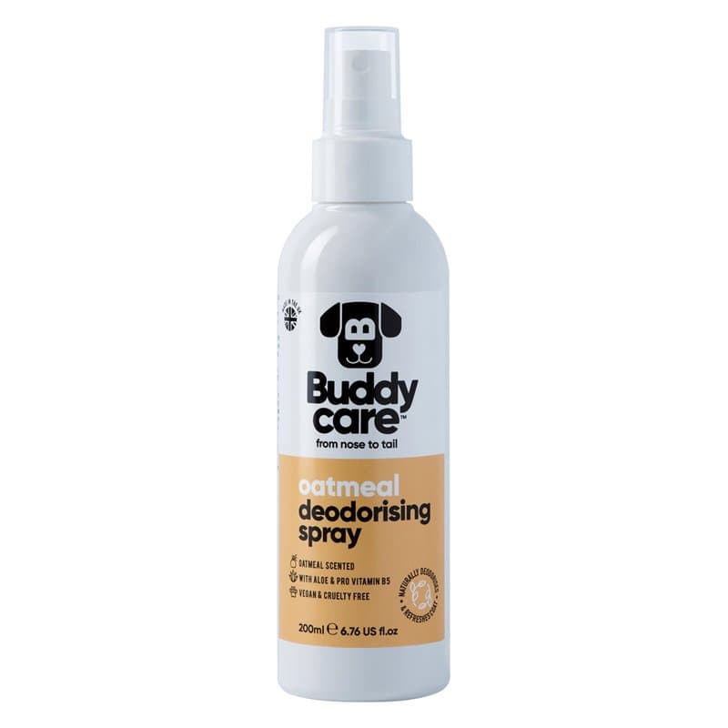 Buddycare | Spray Déodorant pour Chiens - Spray Déodorant Apaisant pour Chiens - Avec Aloe Vera & Pro Vitamine B5, Farine d'Avoi