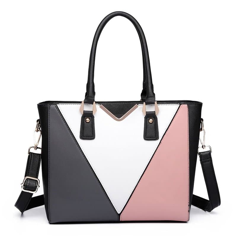 Miss Lulu Sac à Main Femme Cabas Bandoulière en Cuir PU, Sac Épaule en Forme de V - Sac Ado Multicolore en Simili Cuir, Cadeau N