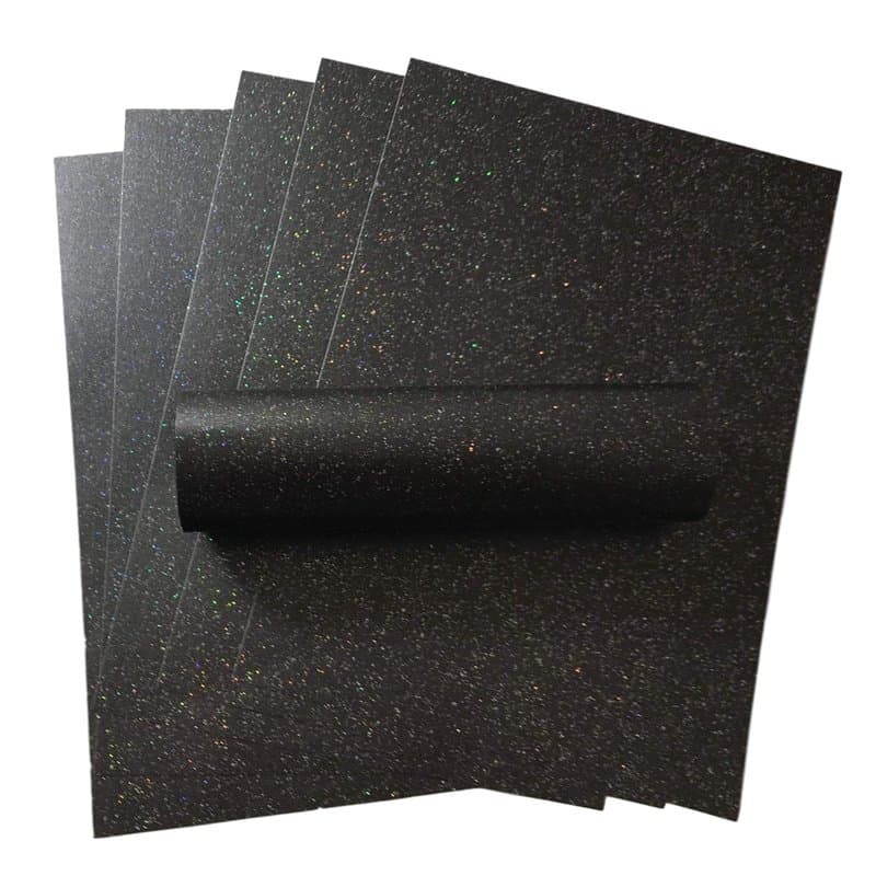 Lot de 10 feuilles de papier cartonné noir anthracite irisé -brillant, 300 g/m²