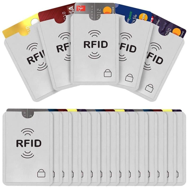 BOOLAVARD 20pcs Anti Scan RFID Blocking Sleeve Cover Card Credit Card ID Card Protector Blocker