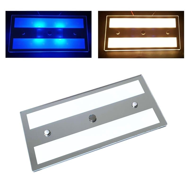 Marvix Lampe LED 12 V 24 V avec interrupteur tactile fin à intensité variable 6 W blanc/bleu pour éclairage de caravane, camping