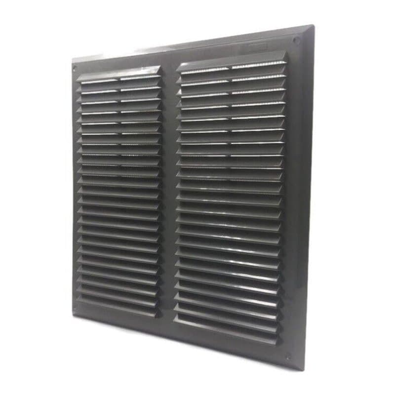 Grille d'aération graphite 350 mm x 350 mm avec moustiquaire de ventilation 35,6 cm