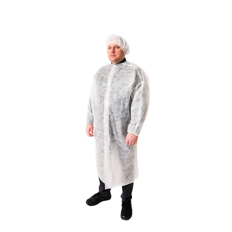 Dezinf Care Lot de 10 blouses jetables blanches, blanc, XS