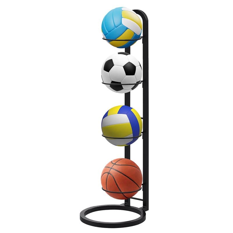 Porte Ballon Basket, Rangement Ballon Vertical, 4 Niveaux Support Ballon Foot, Porte Ballon Basket Amovible, Organisateur D'équi
