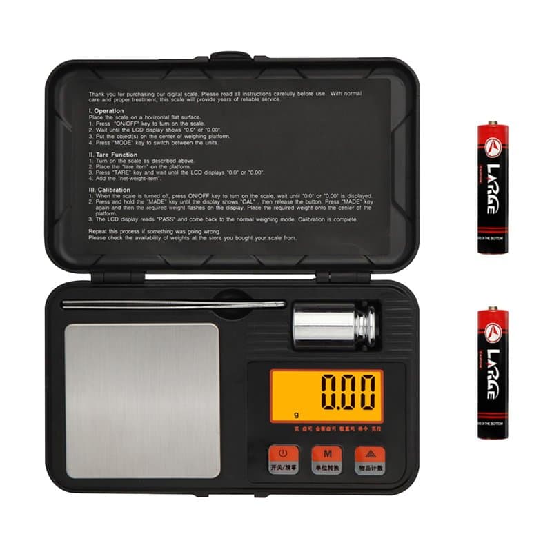 Balance de Precision, Balance de Cuisine, 50g/0.001g Balance de Poche Numérique avec Poids de Calibrage 50g, Balance Numérique P
