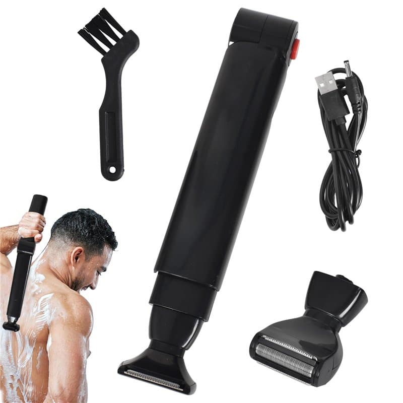 Rasoir pour le Dos Homme, Tondeuse électrique pour le Corps, Épilation Dos Homme, Tondeuse Poils Torse, Poignée Pliable, Chargem