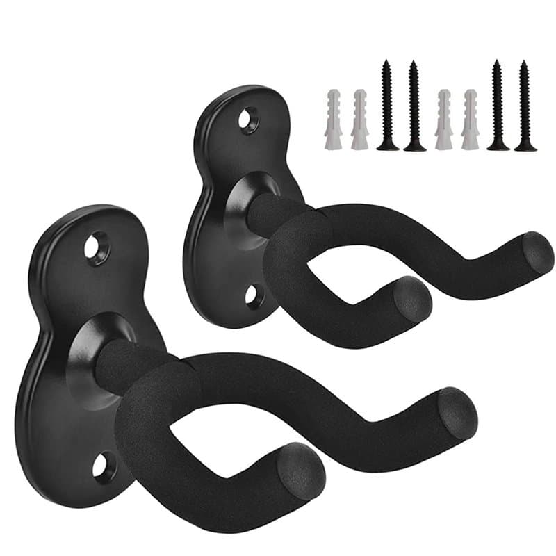 YUNYU Lot de 2 supports muraux pour guitare avec matériel de montage, noir
