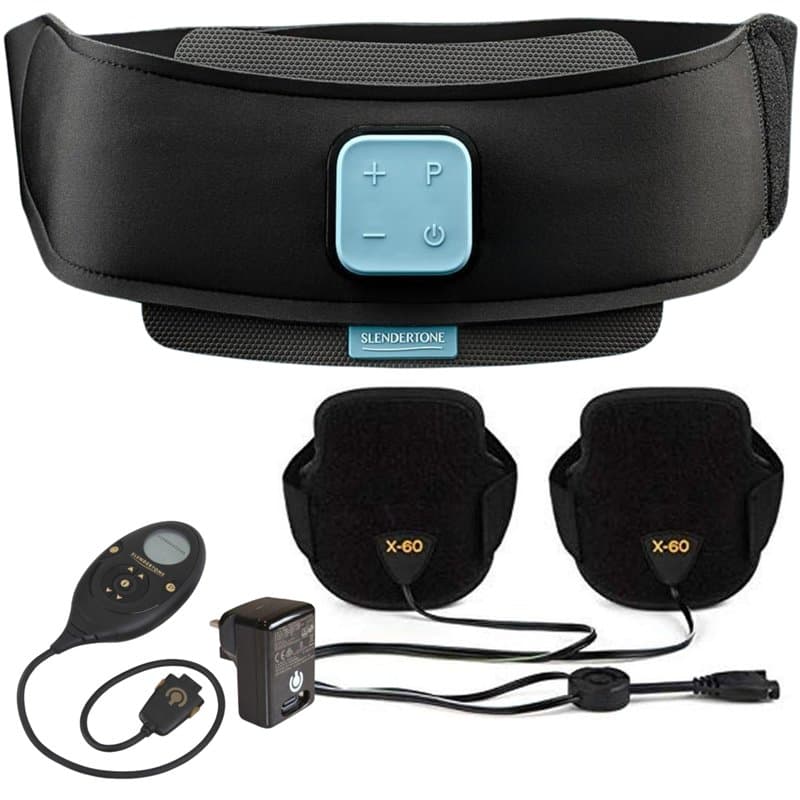 Slendertone Pack Brassards Homme et Ceinture tonifiante Abs8 Abdominale Unisexe Adulte, Noir, 69-119 cm, 27-47 cm