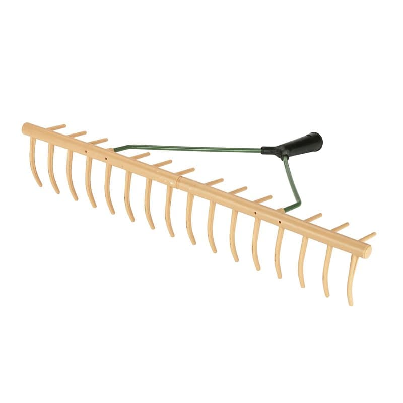 Kerbl Râteau à chaume 16 Dents en polypropylène avec poignée de Support Ø 27 mm Multicolore