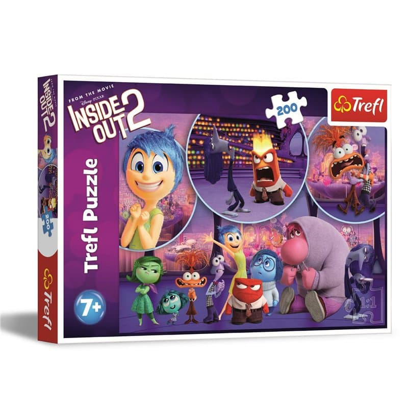 Trefl - Inside Out 2, Émotions des Enfants - Puzzle 200 Pièces - Puzzle Coloré avec des Personnages de Film Animé, Divertissemen