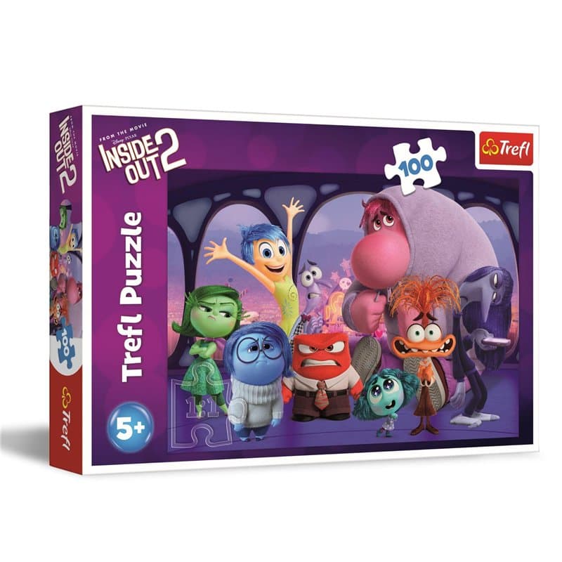 Trefl - Inside Out 2, Vice-Versa - Puzzles 100 Pièces - Puzzle Coloré avec des Personnages de Film Animé, Divertissement Créatif