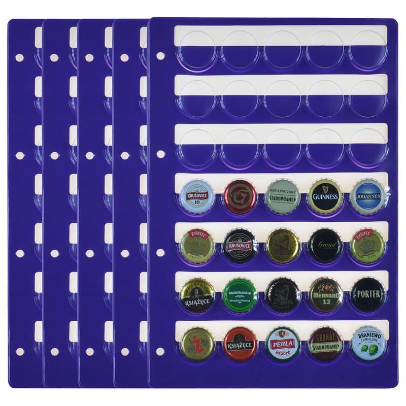 PELLER'S 5 Feuilles de Collection, pour 35 Capsules de Bière ou Capsules de Champagne. Recharge pour Modèle XL