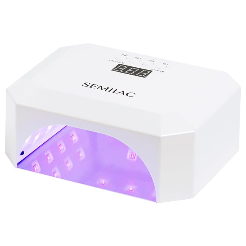 Semilac Lampe UV LED professionnelle 48/24 W pour ongles en gel - Séchoir à ongles avec 4 temps de durcissement - Affichage numé