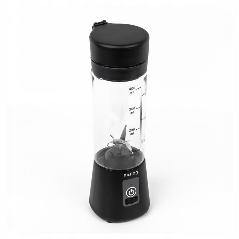 Huslog Blender Portable Sans Fil 180W, 470ml, 6 Lames Inox, Rechargeable USB-C/USB-A, Verrouillage de sécurité, Compact avec Poi