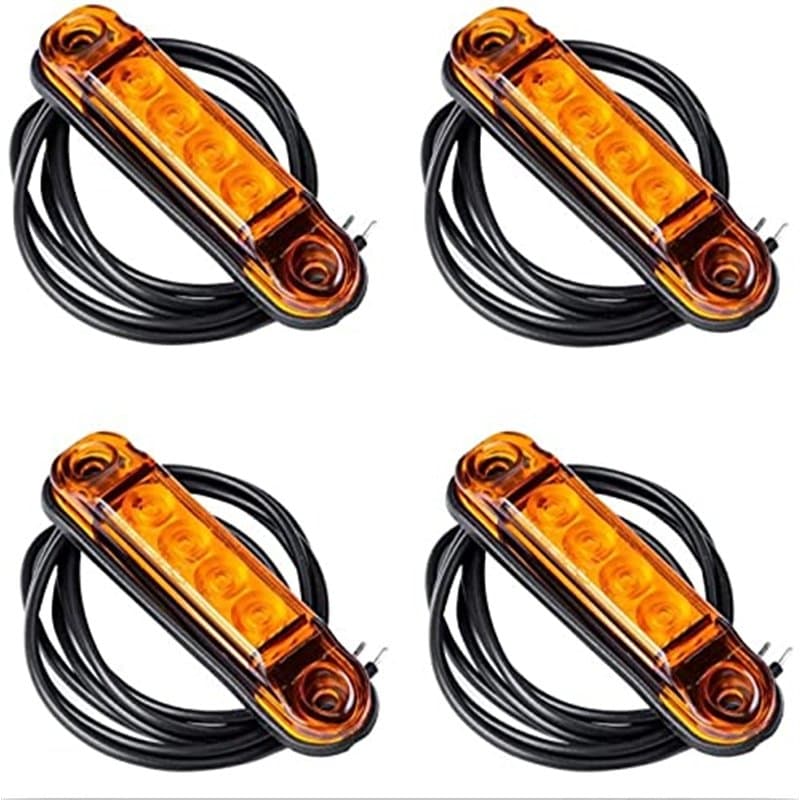 Web Truck Lot de 4 feux de position fins - Orange - 12/24 V - Feux de position fins - Pour voiture, bus, camion, voiture, ATV, c