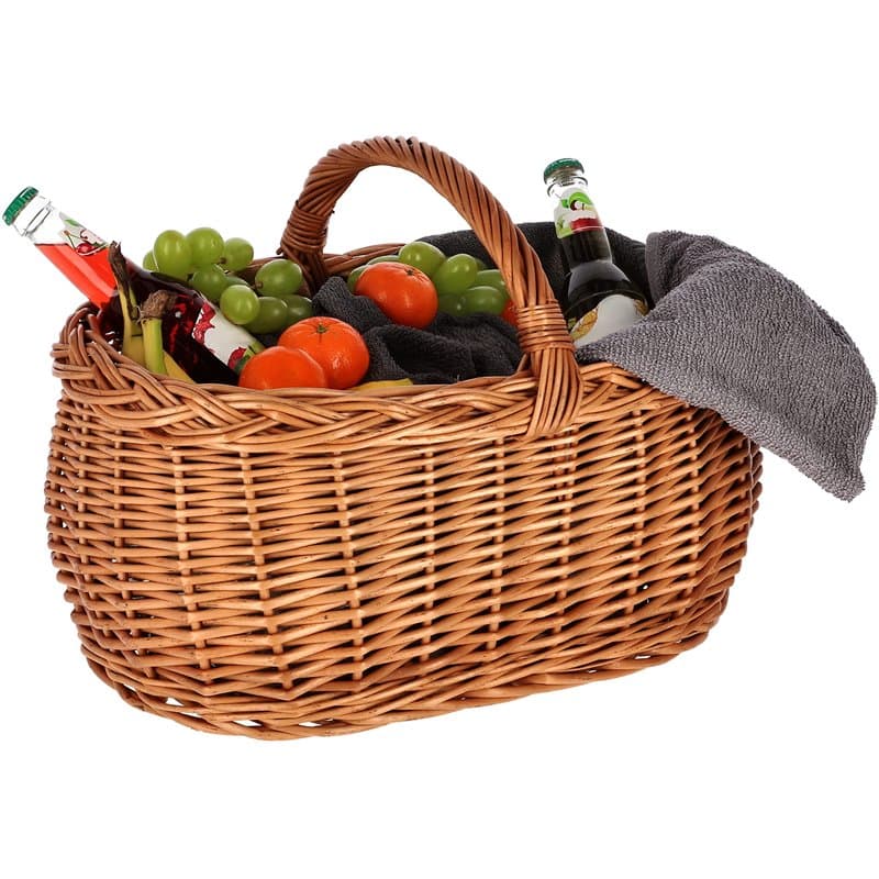 Kotarbau® Panier à anses, en osier, pour les achats, en couleur naturelle, spacieux et confortable