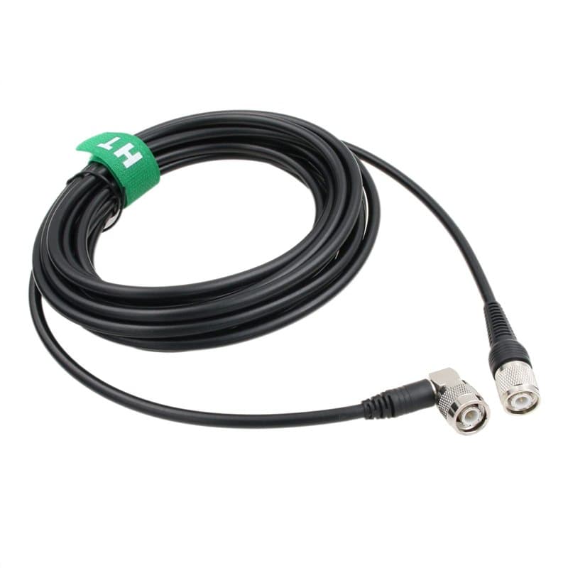 HangTon Câble coaxial blindé 50 Ohm TNC vers TNC à angle droit RF faible perte RG223 gaine noire 4 m