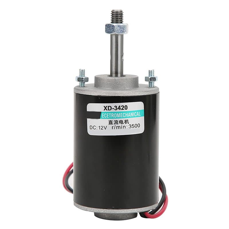 Moteur Courant Continu Aimant Permanent Couple Élevé DC Moteur Haute Vitesse 30W CW/CCW pour Générateur de Bricolage(12V 3500RPM