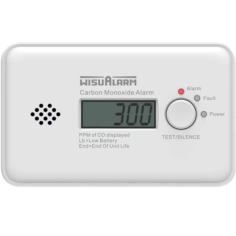 Détecteur de monoxyde de carbone, alarme de monoxyde de carbone avec écran LCD et bouton de test/silence conforme à la norme EN5