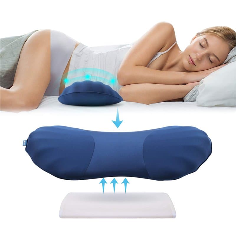 RESTCLOUD Oreiller de Soutien Lombaire pour Dormir, Mousse à mémoire de Forme, Oreiller Lombaire Extensible pour Le Bas du Dos,
