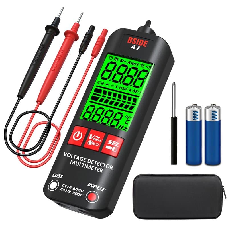 BSIDE Multimètre numérique intelligent A1 Testeur de tension de poche Testeur de tension 3 résultats Plage automatique Détecteur