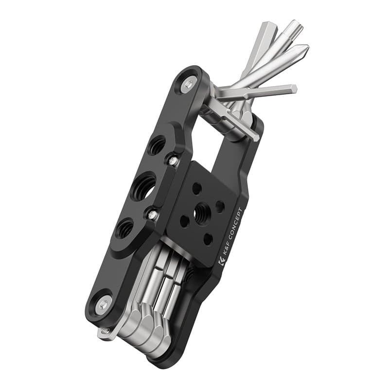 K&F Concept 10 en 1 Ensemble d'Outils Pliables pour Appareil Photo et Cardans, Set d'Outils avec Tournevis et Clés, 6 types de c