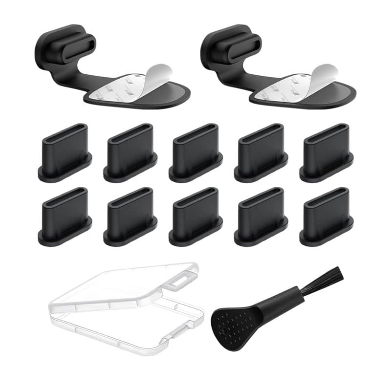 MAEXUS® Lot de 13 bouchons anti-poussière USB C pour téléphone portable - Cache anti-poussière pour port USB C - Prise de charge