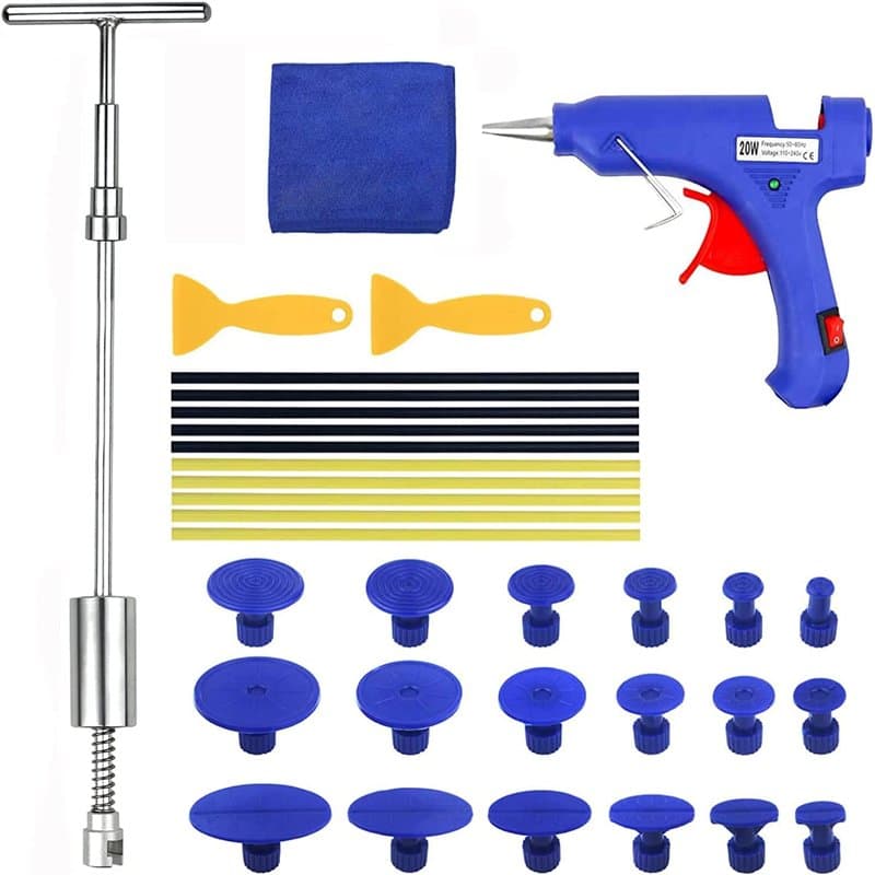 Outils kit Débosselage Carrosserie et Débosselage sans peinture, Kit réparation Doutils de réparation de Bosselures pour Carross