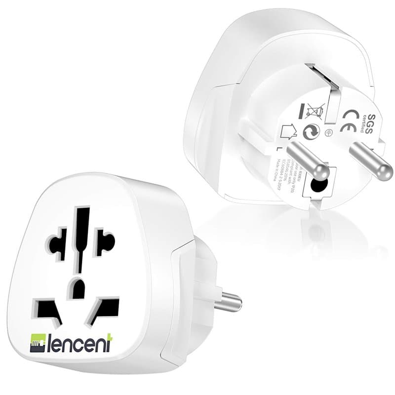 LENCENT 2X Adaptateur Universel vers France FR pour la Connexion d'appareils étrangers, par ex. UK Anglaise Angleterre, USA Amer
