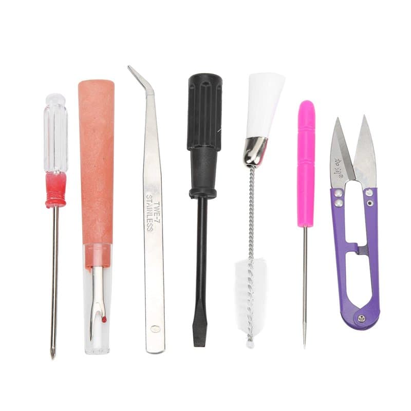 Pssopp Kit d'entretien de Machine à Coudre 7 pièces, Outil de Retrait de Fil, Accessoires de réparation de kit d'entretien de Ma