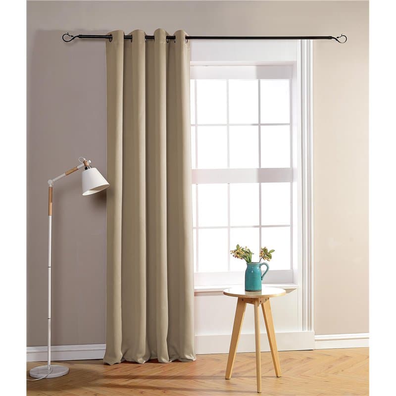 HOMEROKK Rideau Occultant 100% Polyester (Beige, 140 X 260 cm)