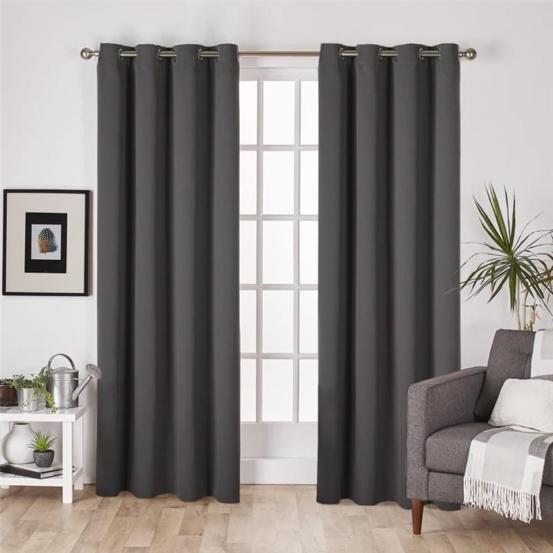 HOMEROKK Lot de 2 Rideaux Occultants 100% Polyester (Anthracite, 140 X 240 cm)