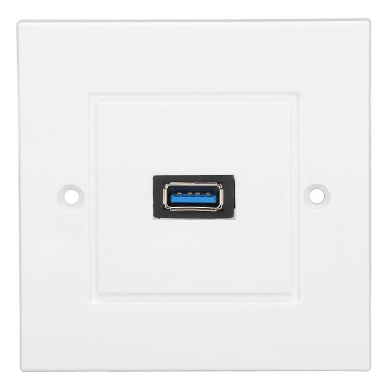 1 Plaque Murale USB 3.0 A, Couvercle de Panneau de Plaque Frontale de Prise de Chargeur Mural USB, pour Bureau à Domicile Hôtel