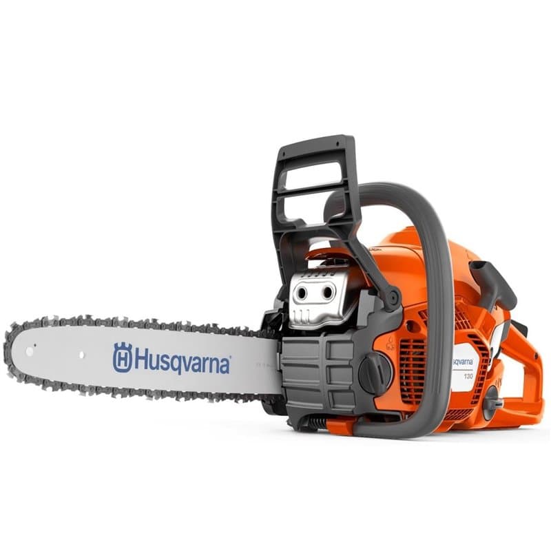 Tronçonneuse Husqvarna 130 pour usage maison et jardin Puissant et léger avec barre de 35 cm et moteur X-Torq, 38 cm³, 1,5 kW et