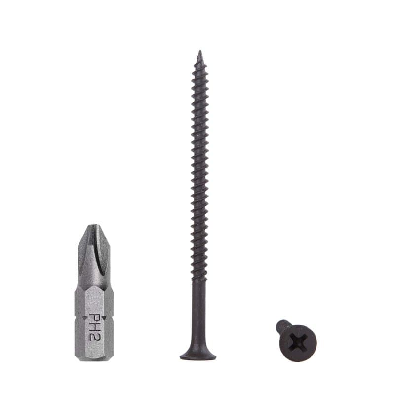 Lot de 400 vis en acier carbone phosphate noir 4,2 x 70 mm pour cloison sèche, tête bombée, filetage fin, fixations de cloison s