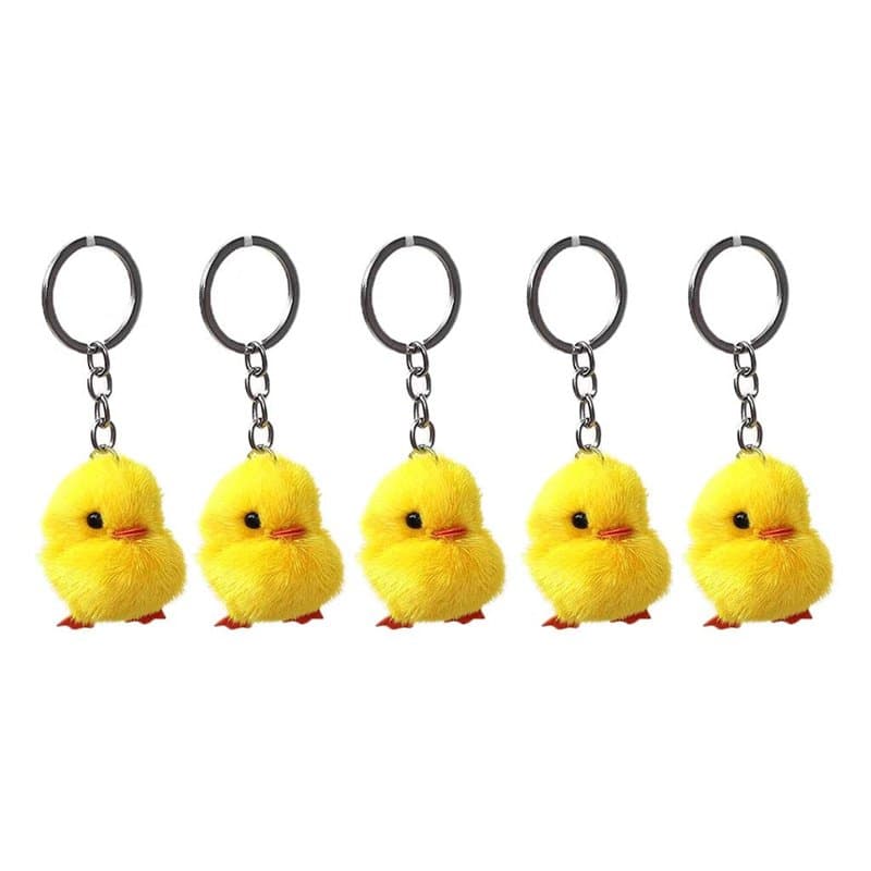 Kodbww Lot de 5 porte-clés en forme de canard jaune pour clés, sac à main, bijoux