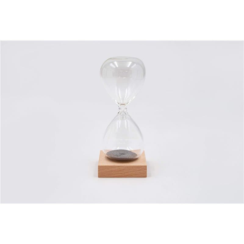 MASCAGNI Sablier Magnétique base en bois - H. 13 cm - Objet de Décoration intérieure avec création de boules exceptionnelles tou