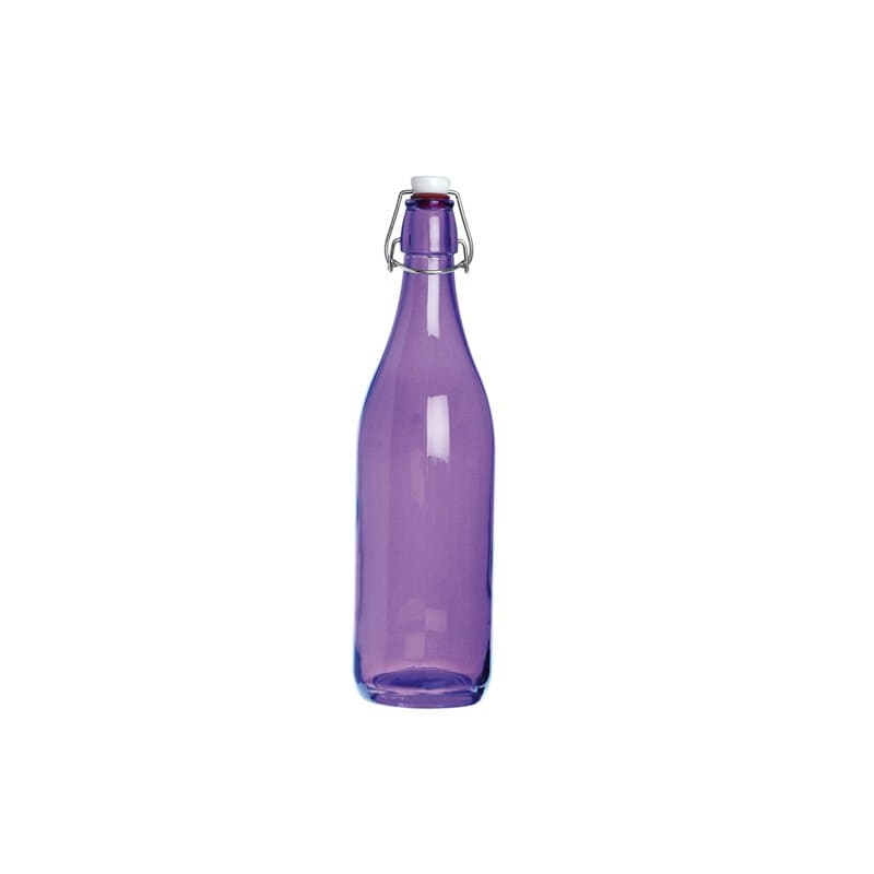 Excelsa Happy Color Bouteille Lisse 1 l, Verre, Violet, 8 x 8 x 30 cm