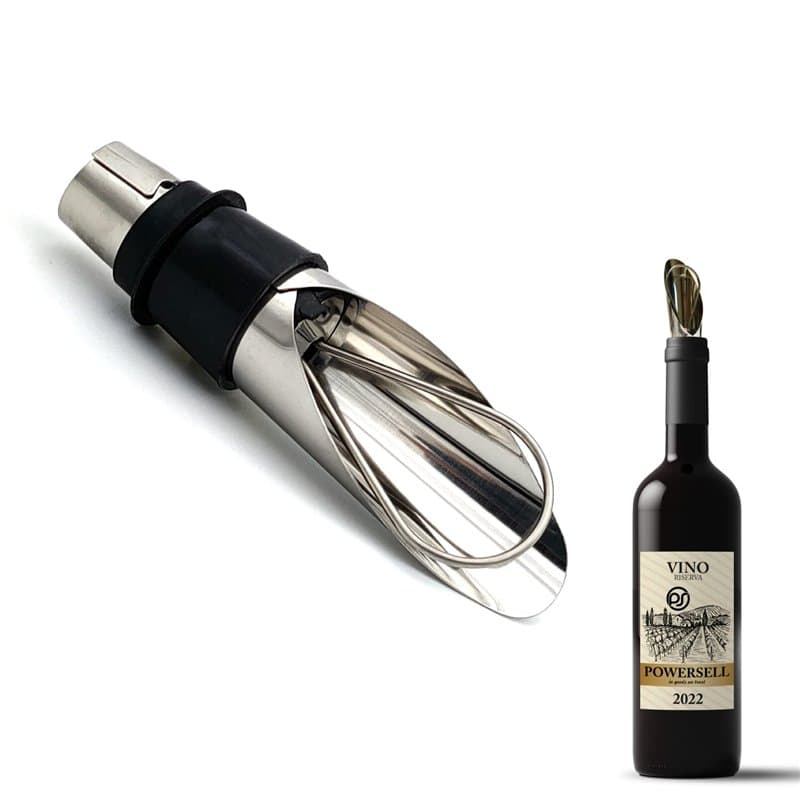 World Trade Bouchon de vin verseur, bouchon anti-goutte pour bouteille de vin, liqueur et huile en acier inoxydable, aération be