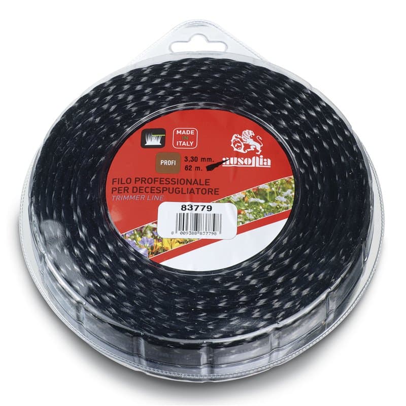 AUSONIA - Fil pour DÉBROUSSAILLEUSE Professionnelle Vertigo sous Blister 3,30 MM X 62 MÈTRES