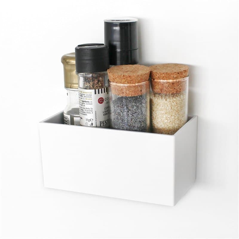KalaMitica - Boîte magnétique "Gea", porte-objets pour tableau magnétique et autres surfaces métalliques - Design moderne, blanc