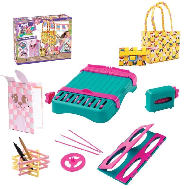 PAPER FX, Loisirs créatifs, Recycle tes papiers pour créer tes propres accessoires tressés, avec 1 studio à tisser, 1 plieuse et