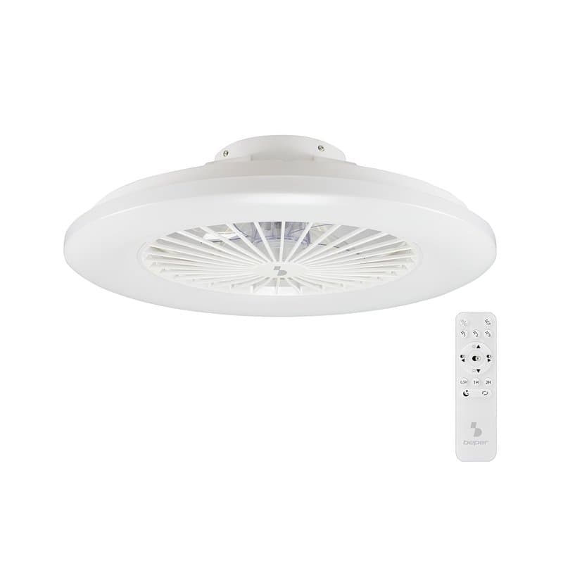 BEPER P206VEN640 Ventilateur de plafond avec éclairage LED, 40W, 3 Vitesses sélectionnables, Minuterie programmable, Ventilateur