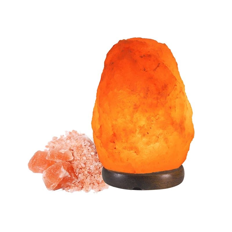 BEPER P201UTP100 Lampe de Sel de l'Himalaya Naturelle - Unique Faite à la Main avec Base en Bois Rose