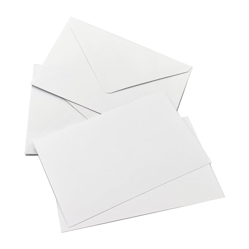 ARKRAFT Lot de 200 cartes et enveloppes 14 x 9 cm, 100 enveloppes + 100 cartes (lot de 200, blanc)