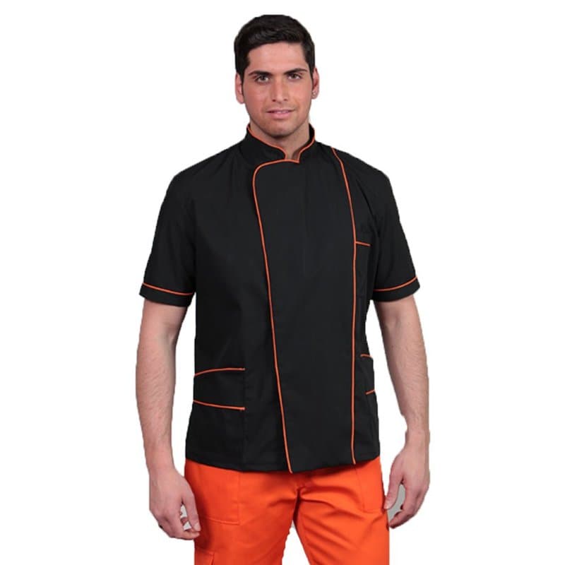 fratelliditalia.org Chemises Veste Barbier Coiffeur Coiffeur Esthéticienne Homme Travail Cheveux, Orange, M