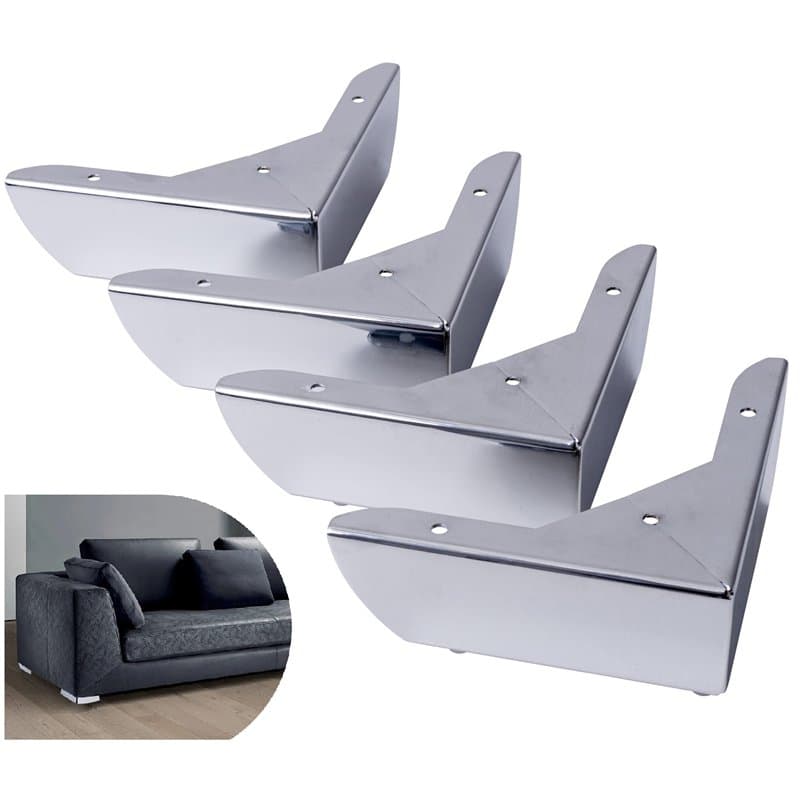 IPEA Pieds pour Meuble et Canapé avec Forme à Angle modèle MALIBÙ – Lot de 4 Pieds en métal – Pieds avec Design Angulaire pour F